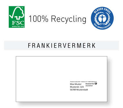 DIN Lang  Recycling mit personalisiertem Umschlag